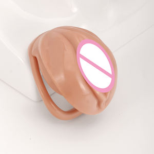 Jaula de Castidad con Escala de Labios. Juguetes Sexuales para Adultos. Forma de Vulva. Jaula de Castidad. Dispositivo de Castidad de ABS+Resina con 4 Anillos de Diferentes Tamaños. - Product Image 6