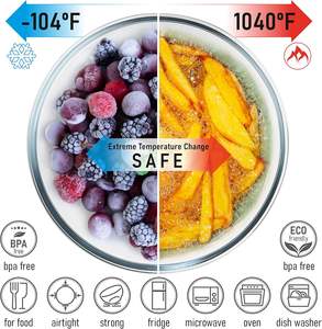 Recipientes portátiles para preparar comidas, cajas de almacenamiento para el almuerzo, contenedor de vidrio para almacenar alimentos con tapa de madera - Product Image 3