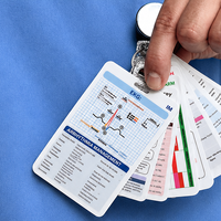 Tarjeta de Referencia de Enfermería Impermeable de PVC, Tarjeta de Identificación para Enfermeras, Tarjetas de Referencia Médicas Clínicas para Estudiantes de Enfermería, Accesorios de Trabajo