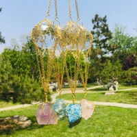 Boule de cristal K9 DIY, lumineuse, naturelle, pour jardin, fenêtre, gravure parachute, Noël, amour, ornement suspendu en cristal brut