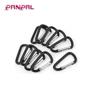 Aleación de aluminio de la alta calidad D en forma de Snap <span class=keywords><strong>Clip</strong></span> llavero mosquetón gancho negro - Product Image 1
