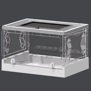 Terrarium pliable en plastique tendance pour reptiles 42x30x26 cm, habitat portable transparent avec porte frontale et dessus en maille pour la maison - Product Image 4