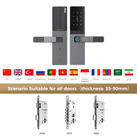 Cerradura Inteligente para Puerta LNDU A01 con Huella Dactilar, Entrada sin Llave, Desbloqueo Remoto por Aplicación, Anti-Robo, Alarma Silenciosa, Impermeable, Cerradura de Embutir 5050