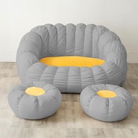 Canapé pouf moderne, fauteuil paresseux confortable, mobilier de salon, siège rembourré en tissu, housse amovible et lavable