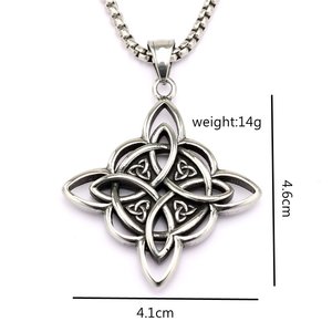 Stainless Steel <b>Celtic</b> Knot Pendant Geometric Design For Men And Women <b>Necklace</b> Gift Jewelry - Product Image 5