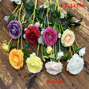 2025 PLUS NOUVEAU 55CM POLYESTER ARTIFICIEL RANUNCULUS REVEL TOUCH SPRAY -LATEX - Product Image 3