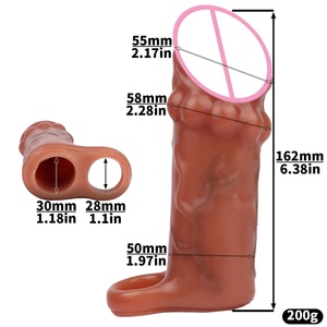 Funda de Silicona para Pene FRRK, Retrasa la Eyaculación, Funda Realista para Dildo, Anillo para Pene con Textura Estimulante, Juguetes Sexuales para Hombres, para Agrandar el Pene - Product Image 6