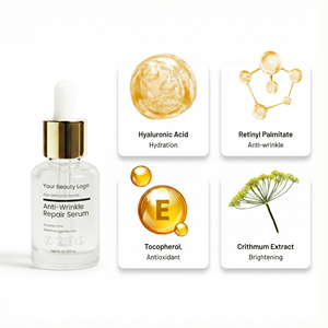 Set Completo Anti-Età per la Cura della Pelle con Crema Rassodante ed Emulsione Riparatrice per Rughe e Idratazione, Etichetta Privata Personalizzabile - Product Image 5