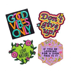 Patch brodé personnalisé pour fille, lettre inspirante et encourageante, à thermocoller, vente en gros, pour vêtements, chapeaux, sacs - Product Image 2