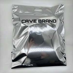 Shiny Aluminum Foil Silver Mailer With Handle Custom Printed Logo Silver Envelopes Self Seal <b>Postal</b> Mailer - Product Image 3