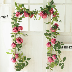 Guirnalda de Rosas Artificiales Colgantes de 2.25m, 10 Rosas, Guirnalda de Flores de Seda, Enredadera de Flores Artificiales para Decoración de Paredes, Bodas, Fiestas y Hogar - Product Image 6