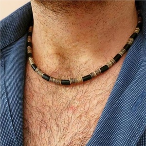 Kalung Rantai Manik-manik Kayu Bohemian <span class=keywords><strong>Retro</strong></span> Pria Perhiasan Sederhana Mode Musim Panas Pesta Pantai Aksesoris Hadiah - Product Image 1