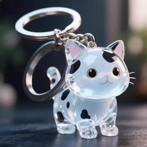 Toptan Pet sake Keychain anahtarlık | Şeffaf kedi saç depolama Charm | Pet severler ve anıt kullanımı için reçine kedi aksesuarı - Product Image 2