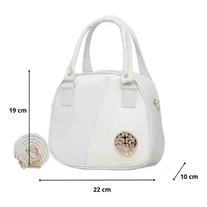 Bolso de hombro de lana Fana con cierre de cremallera a rayas blancas estilo vintage para uso diario - Product Image 3