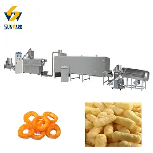 Puff Snack Food Processing Machinery Plant Corn Snack Food Process Machines Line Equipment