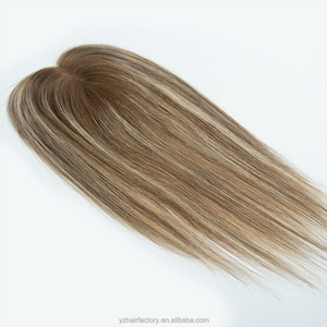 Topper de Cabello Humano Europeo Rubio con Reflejos, Tejido a Mano con Base Mono Lace 3*5, para Mujer, Topper Judío para Mujer - Product Image 6