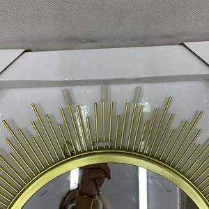 Rond Or Mur Métal Cadre Miroir Suspendu Décoratif Salon Chambre Salle De Bains Moderne Art Déco Conception Maison De Noël Décor - Product Image 4