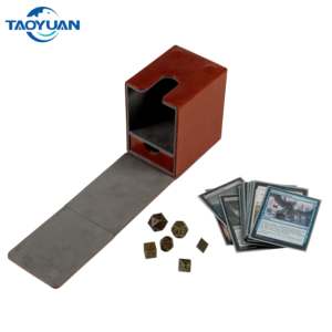 Bandeja con tapa N marrón, nueva textura, 100 + juego de cartas prémium de cuero PU, caja de juego de cartas - Product Image 2