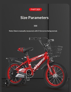 Bicicleta de Pedales <span class=keywords><strong>para</strong></span> Niños con Doble Freno en V, Cuadro de Acero, Ruedas de Entrenamiento <span class=keywords><strong>para</strong></span> Niños y <span class=keywords><strong>Niñas</strong></span> de 3 a 12 Años, Ruedas Ajustables de 14-18 Pulgadas, Segura y Estable - Product Image 4