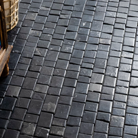 Mosaïque de pierre de jade noir moderne, finition polie, épaisseur 10 mm, pour restaurant, hôtel, B&B, sol et mur de salle de bain, vente en gros