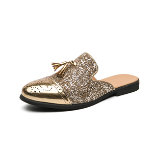 Nouveaux modèles mocassins tabi tendance pour femmes <span class=keywords><strong>mules</strong></span> plates à paillettes brillantes chaussures grande taille <span class=keywords><strong>47</strong></span> chaussures de fête pour hommes bout pointu marque célèbre - Product Image 1