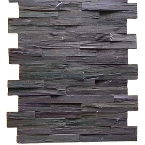 Diseño 3D Paneles de pared de pizarra de carbono negro Panel de pared de piedra Revestimiento de pared exterior para Decoración - Product Image 1