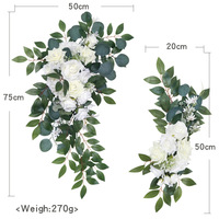Décor avec Simulation de fleurs pour mariage, arc d'arrière-plan, décoration de zone d'accueil, coin suspendu, Arrangement de porte ronde, joli