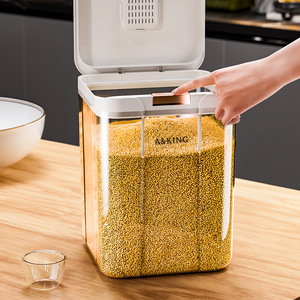 A&King Transparent Food Storage Container Rectangle Clip-On Lid Sealed For Grains And Cereals - Product Image 2