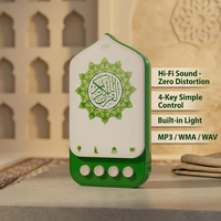 Lecteur Coranique Portable Design Arche de Mosquée Vert en Plastique avec Lumière Intégrée Son Hi-Fi MP3 WMA WAV Contrôle par Boutons Cadeau Islamique