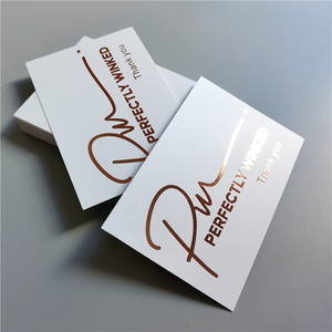 Conception de logo personnalisé papier d'estampage en feuille d'or rose cartes postales de remerciement de vœux d'affaires carte postale personnalisée avec enveloppe - Product Image 2