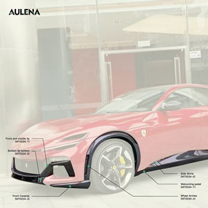 Aulena OEM Kit corpo in carbonio a secco in fibra canard anteriori e al labbro centrale passaruota laterali gonne posteriori diffusore - Product Image 3