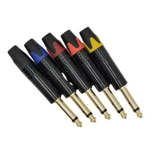 6,5mm Buchse Micro 6,35mm Mono Metall DIY Stecker Vergoldeter Stift 3-polig 1/4 Buchse Mono 6,35mm Mono Stecker 6,35mm TS Stecker