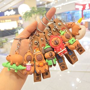 Lindo llavero de PVC <span class=keywords><strong>con</strong></span> forma de capibara, colgante de dibujos animados para bolso - Product Image 3