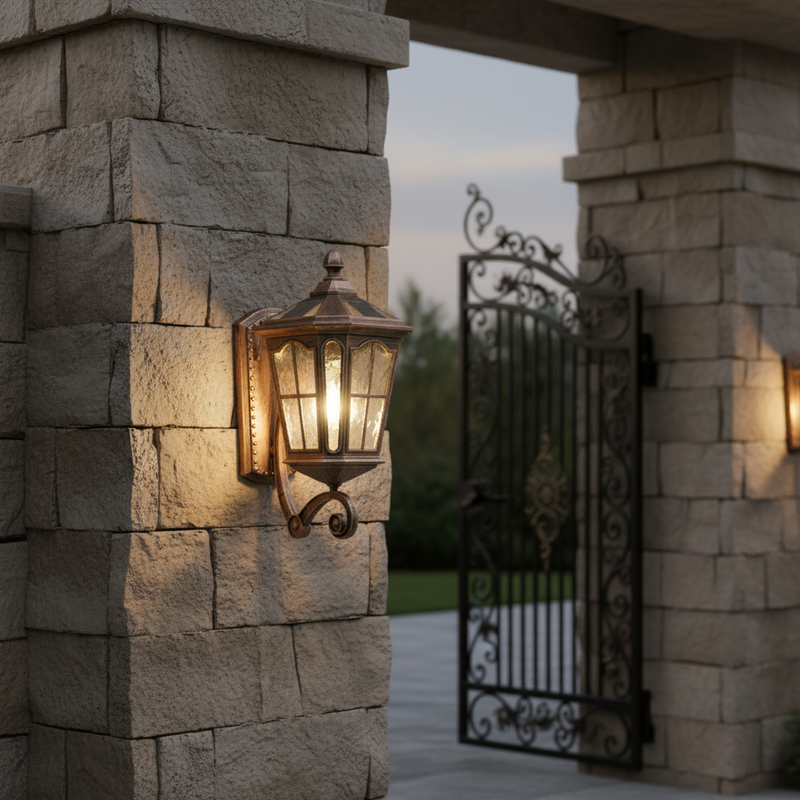 European Outdoor Solar E27 Octagonal Wall