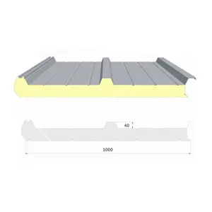 Metal sheet polyurethane foam PUR PIR PUF insulated composite sandwich panel