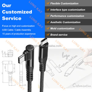 Cavo LUNG KAY USB 3.2 Gen 2 da 2M/3M, 20Gbps, Video 4K, Ricarica Rapida 240W 5A, Nylon Type-C a C per Thunderbolt 3/4 MacBook - Product Image 4