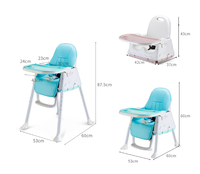 Chaise haute pliable multifonctionnelle en plastique bon marché pour l'alimentation des bébés Sièges pour la salle à manger Chaises hautes de cuisine pour les nourrissons