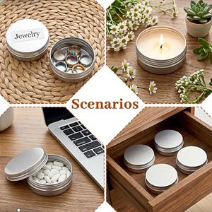 Lata Redonda de Aluminio de 60g (2oz) Hermética, Personalizable, para Guardar Dulces, Té o Menta, con Tapa de Rosca - Product Image 4