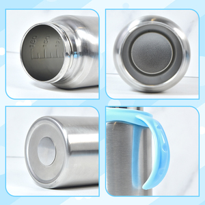 Biberon Léger en Acier Inoxydable de 180 ml (6 oz) avec Poignée en Silicone, Bouteille d'Eau pour Enfants - Product Image 3