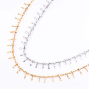 Collier fin gaufré délicat en acier inoxydable, chaîne de maillons pour pull, pour femmes et hommes, accessoires de bijoux pour le cou, pour cadeau DIY - Product Image 2