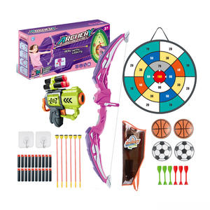 Jouets en plastique pour filles rose illuminé jeu de tir à l'arc arbalète et jeu de fléchettes balle lancer jouets Kit - Product Image 1