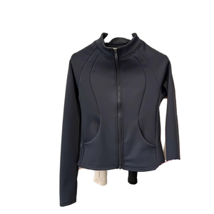 Camiseta ecuestre de manga larga para mujer, forrada de lana, transpirable, de spandex/poliéster, con cremallera completa, bolsillos laterales y diseño con orificios para los pulgares. - Product Image 1