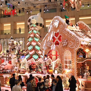 Scens <span class=keywords><strong>de</strong></span> Noël populaires Décorations <span class=keywords><strong>de</strong></span> Noël détachables <span class=keywords><strong>Maison</strong></span> à thème pour le shopping Aire <span class=keywords><strong>de</strong></span> jeux Lumière LED Vacances <span class=keywords><strong>de</strong></span> Noël - Product Image 1