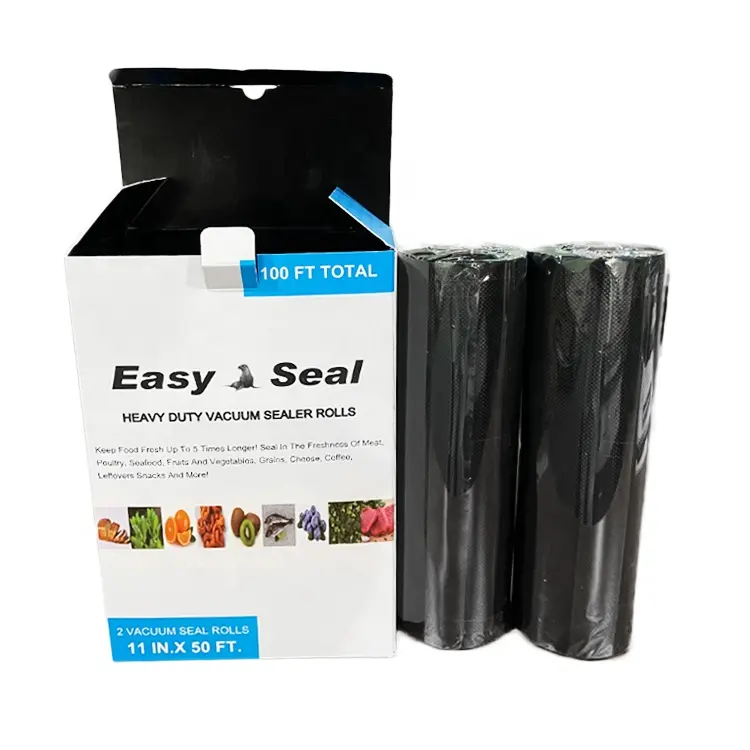 2 Vacuum seal rolls Fresh food vacuum package plastic edibles packaging per-roll easy heat seal smell proof flower mylar bags