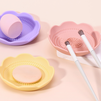 Vente chaude 2-en-1 Mini étendoir support de support pour peinture et outil tampons de nettoyage tapis bol Silicone maquillage brosse nettoyant