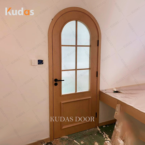 Puertas interiores arqueadas de madera <span class=keywords><strong>con</strong></span> <span class=keywords><strong>ventana</strong></span> de parrilla Puertas de pasillo de madera maciza Puertas de <span class=keywords><strong>cocina</strong></span> o casas - Product Image 3