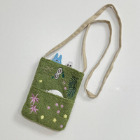 Nouveau sac bandoulière en peluche d'agneau brodé motif chat de dessin animé avec fermeture éclair, mignon sac messager pour téléphone portable
