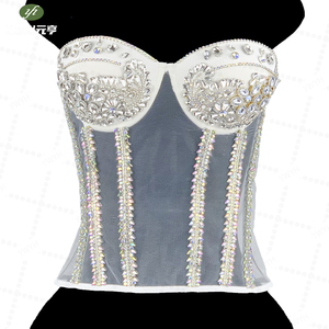 <span class=keywords><strong>Corset</strong></span> en cristal personnalisable de haute qualité, bustier en strass <span class=keywords><strong>adhésif</strong></span> fait à la main pour robe de femme sexy - Product Image 1