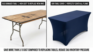 Housse de table extensible noire anti-plis de 6 pieds, imperméable, écologique, personnalisable, en spandex, pour exposition - Product Image 3