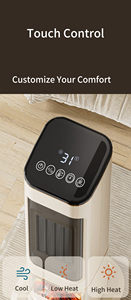 Calentador Eléctrico de Torre Metálico de 2000W, Protección Contra Sobrecalentamiento, Portátil, Cerámica PTC, Temporizador de 12 Horas, Control Táctil, <span class=keywords><strong>Llama</strong></span> <span class=keywords><strong>3D</strong></span> - Product Image 4